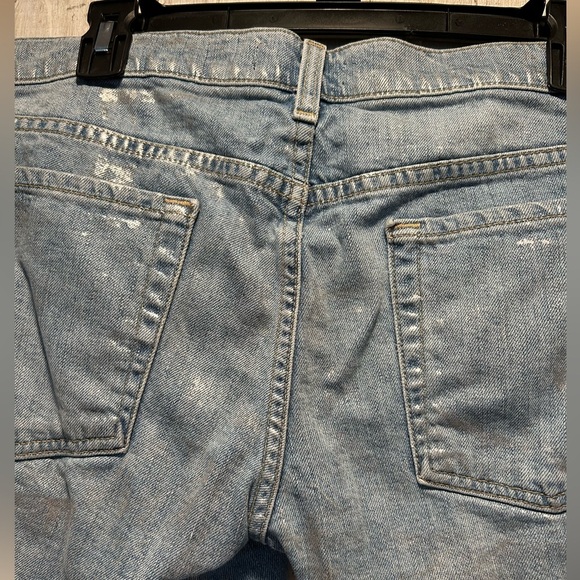 7 for all Mankind Metallic Silver Mid Rise Jean Shorts Size 32 - Picture 7 of 8